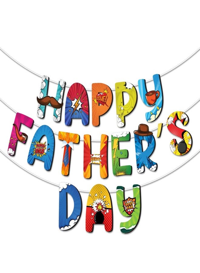 Festiko® Happy Father's Day Banner Decoration, Superhero Theme Father's Day Decoration, Fathers day Party Decoration - Image 1